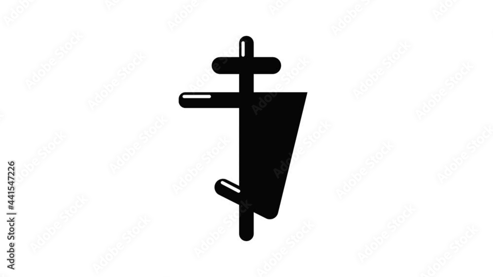 Poster orthodox cross icon animation simple best object on white