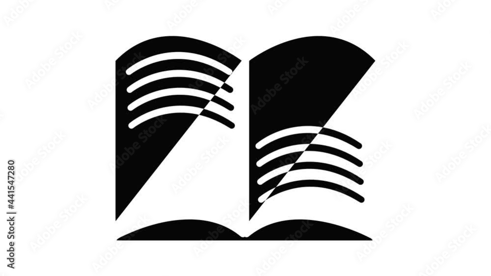 Poster old open magic book icon animation simple best object on white
