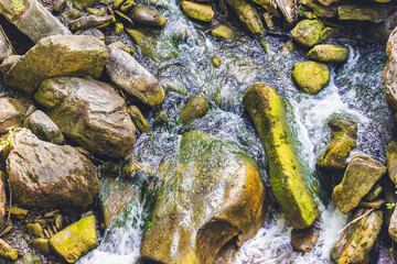 River and rocks in the Alps.
