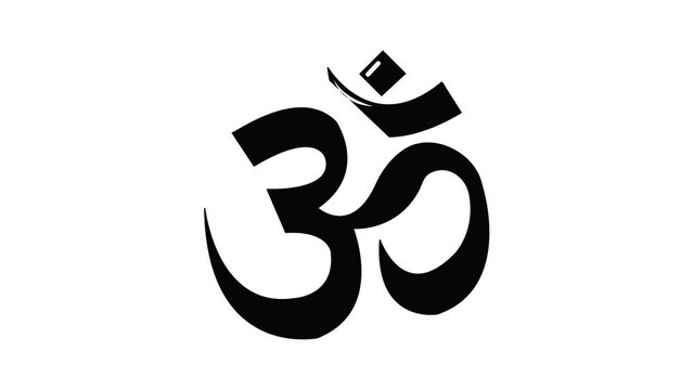 Om symbol hinduism icon animation simple best object on white