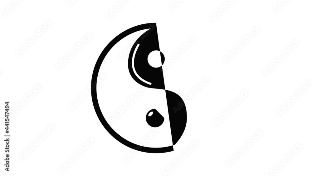 Poster yin yang symbol taoism icon animation simple best object on white