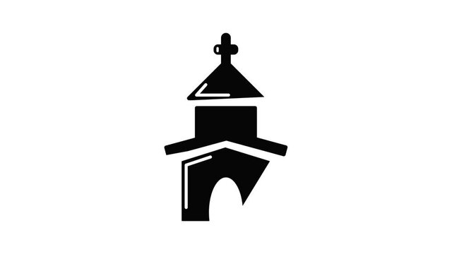 Church icon animation simple best object on white