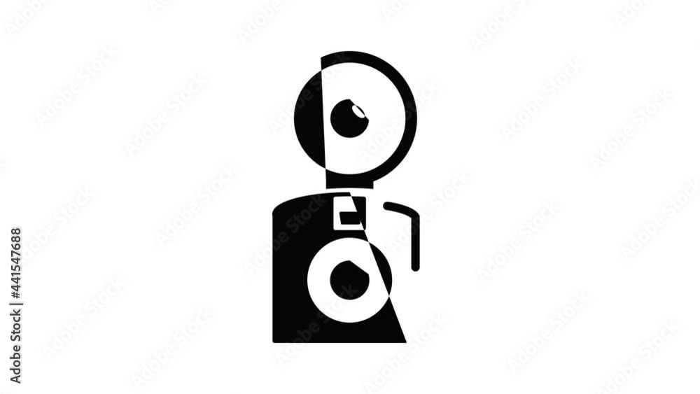 Poster oldschool camera icon animation simple best object on white