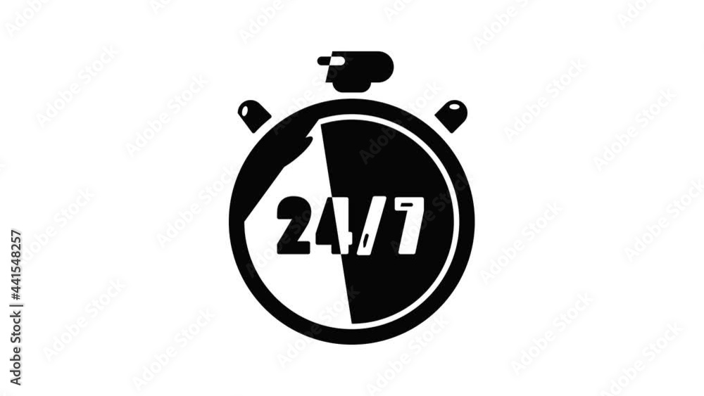 Poster stopwatch icon animation simple best object on white