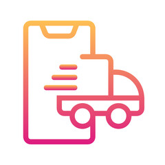 Shipping , Online Shopping gradient icon.