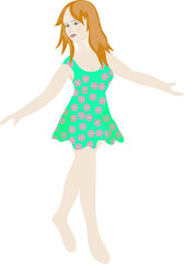 Girl in a flower dress