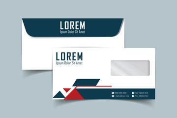 Envelope Design. DL Envelope design with front and back. Luxury, Modern, Elegant, Professional Minimalist Business DL Envelope design. Elements of Stationery. Vector illustration