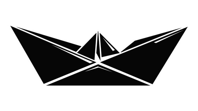 Origami boat icon animation simple best object on white