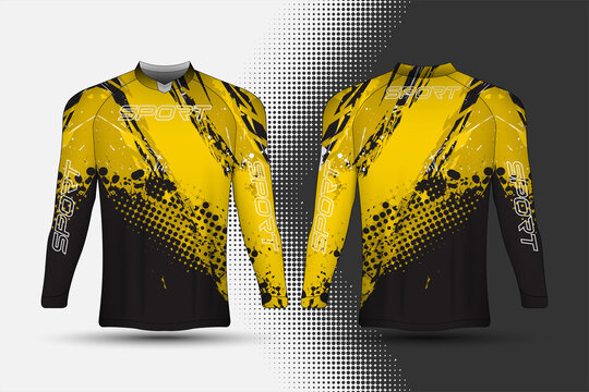 T-shirt template, sport racing jersey with abstract design.