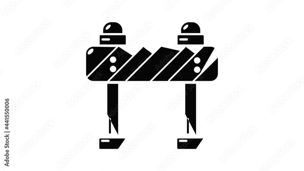 Poster road block icon animation simple best object on white