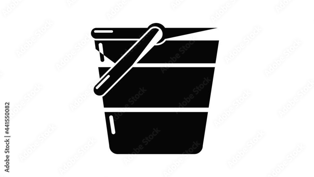 Poster bucket icon animation simple best object on white