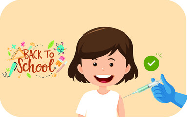 back to school 2021 children vaccinated by nurse