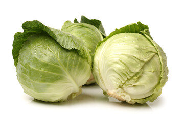  Green cabbage isolated on white background