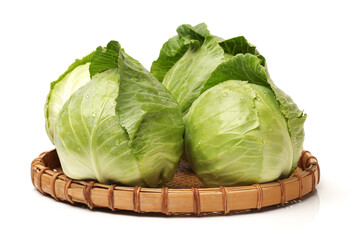 Fototapeta premium Green cabbage isolated on white background
