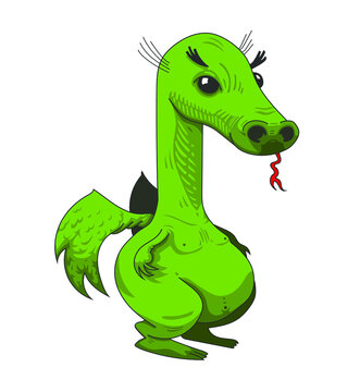 Dragon vert et mignon