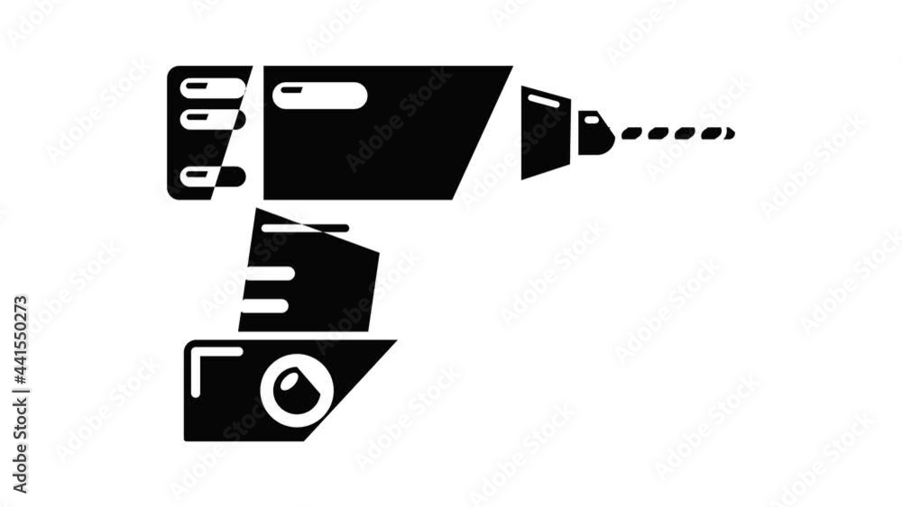 Poster drill icon animation simple best object on white