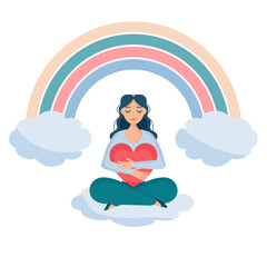 girls sitting rainbow smile set dd ww