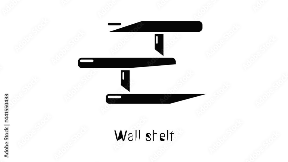 Poster wall shelf icon animation simple best object on white