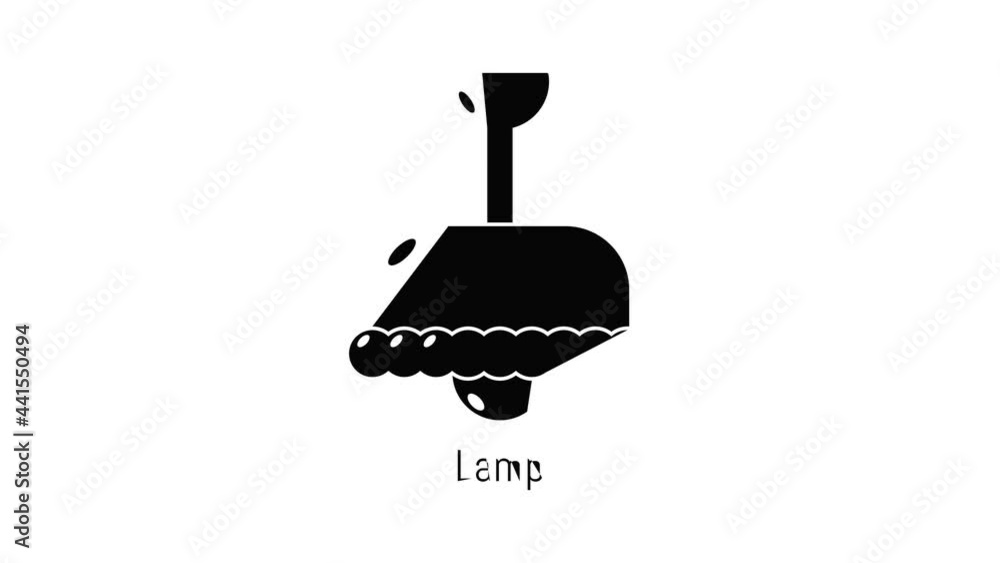Poster chandelier icon animation simple best object on white