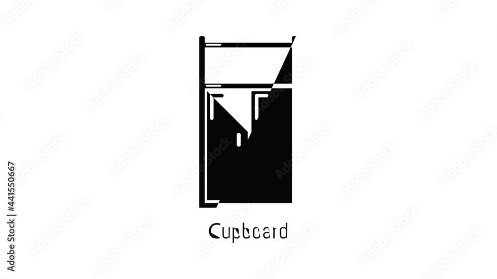 Poster cupboard icon animation simple best object on white