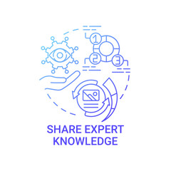 Share expert knowledge concept icon. Viral content method abstract idea thin line illustration. Sharing expertise through public speaking. Professional insights. Vector isolated outline color drawing