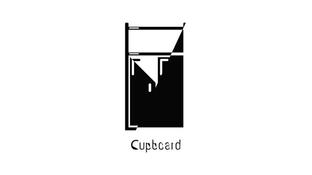 Cupboard icon animation simple best object on white