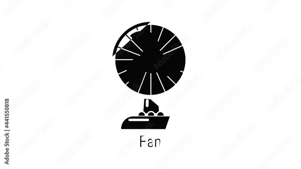 Poster fan icon animation simple best object on white