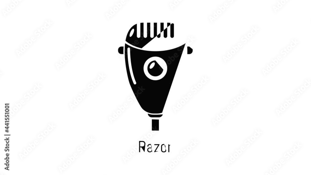 Aufkleber razor icon animation simple best object on white