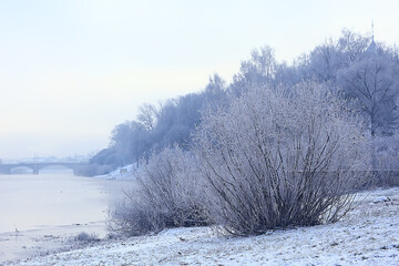 branches covered with hoarfrost background, abstract landscape snow winter nature frost