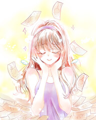 儲かって幸せな女性