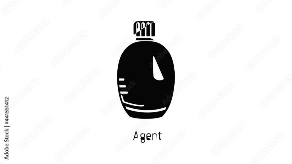 Poster agent bottle icon animation simple best object on white