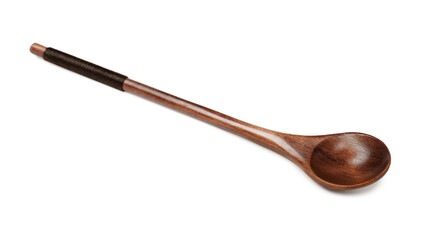Wooden spoon isolated on white. Cooking utensil