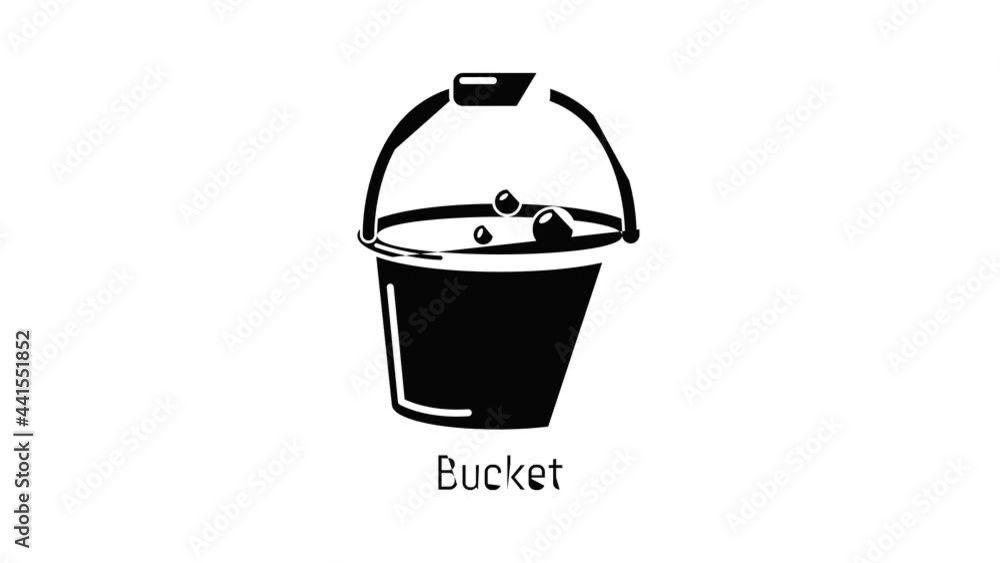 Poster bucket icon animation simple best object on white