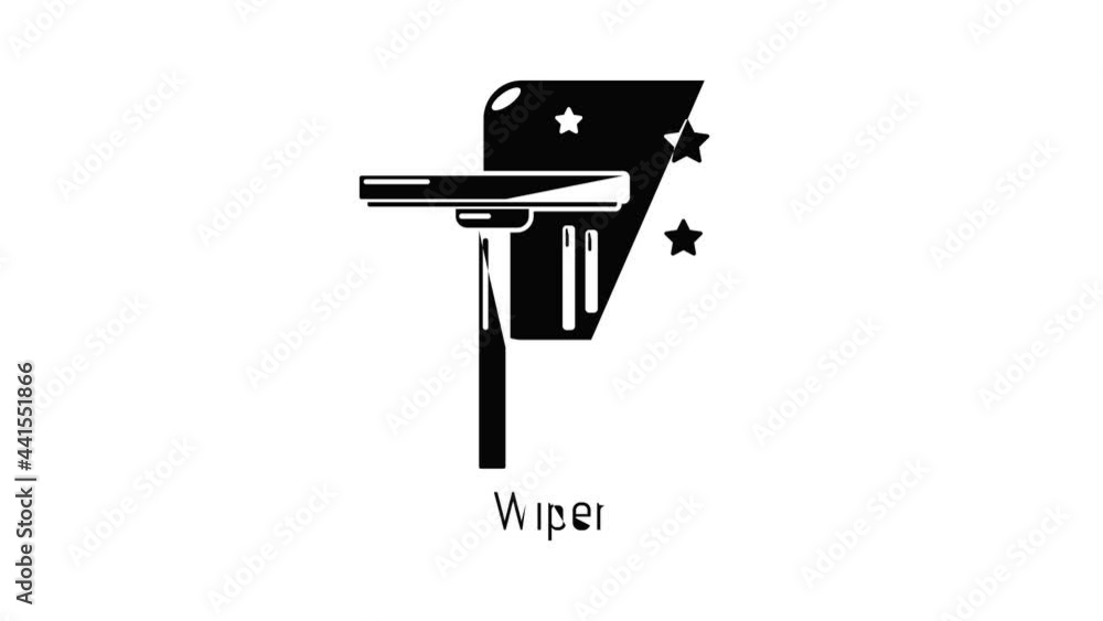 Poster wiper icon animation simple best object on white