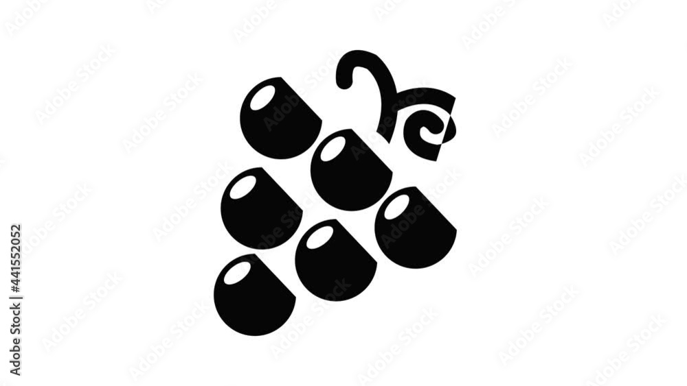 Aufkleber grapes icon animation simple best object on white