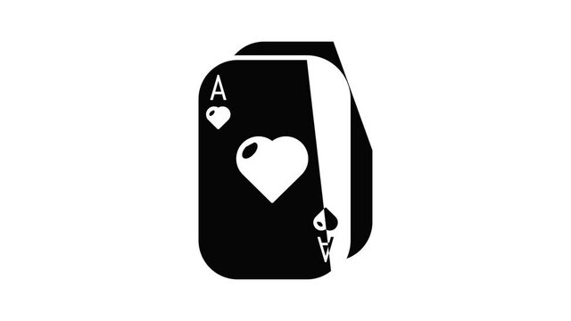 Poker cards icon animation simple best object on white