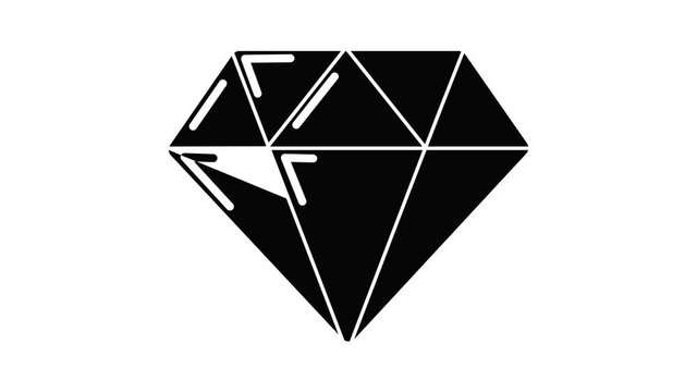 Diamond icon animation simple best object on white