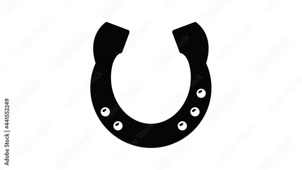 Poster horseshoe icon animation simple best object on white