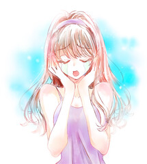 ショックを受けている女性