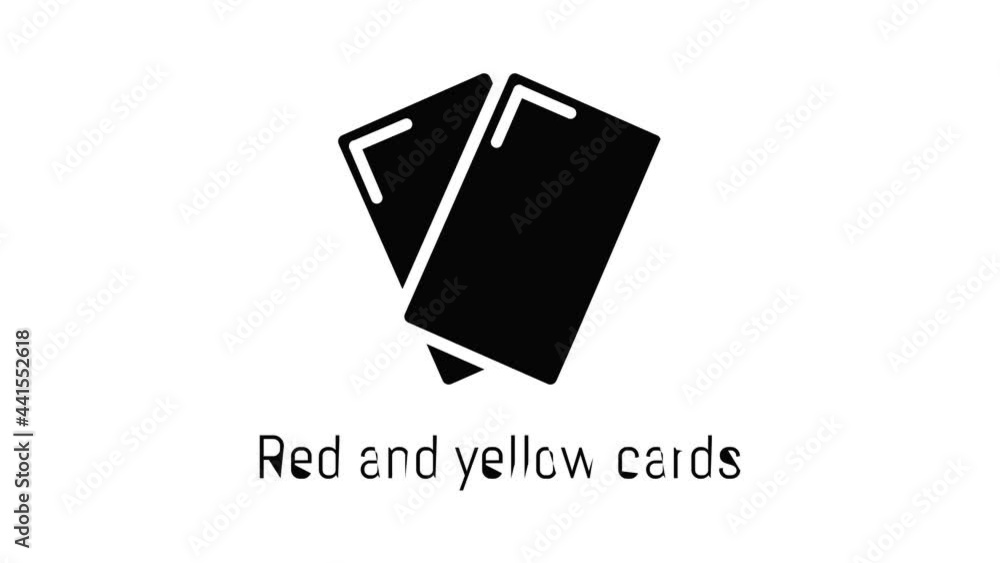 Poster red yellow card icon animation simple best object on white