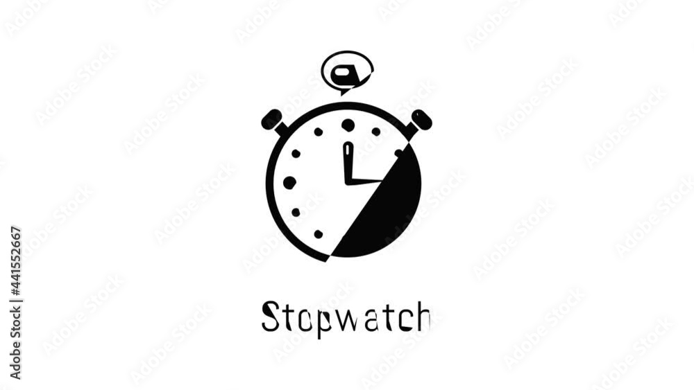 Poster stopwatch icon animation simple best object on white