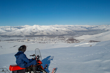 skiers on the resort