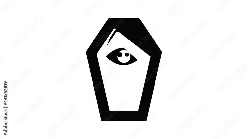 Poster pharaoh coffin icon animation simple best object on white