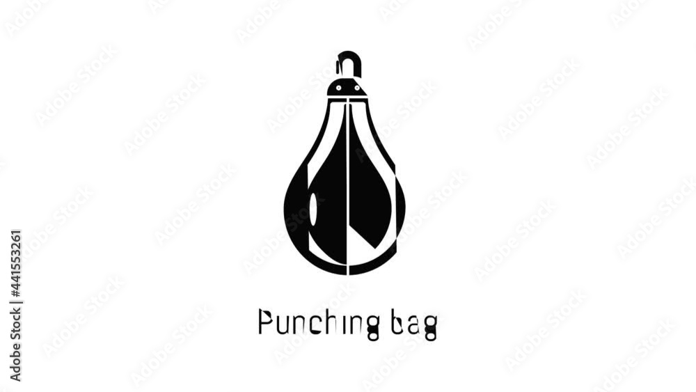 Poster punching bag icon animation simple best object on white