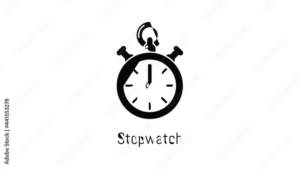 Poster stopwatch icon animation simple best object on white