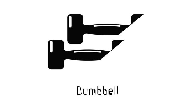 Fitness dumbbell icon animation simple best object on white