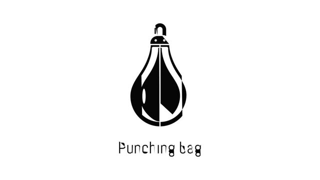 Punching bag icon animation simple best object on white