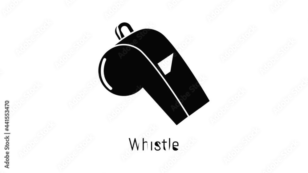 Poster whistle icon animation simple best object on white