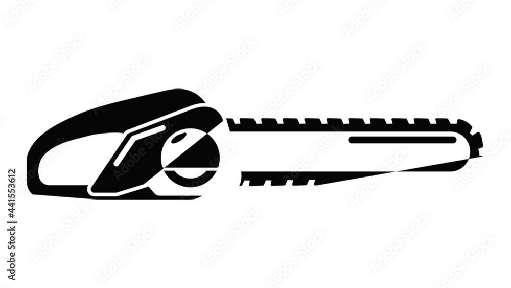 Poster chainsaw icon animation simple best object on white