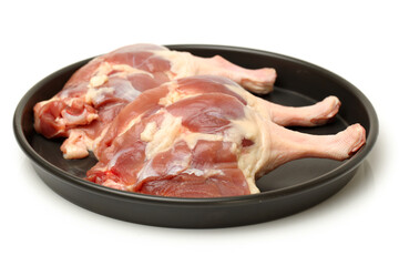 Duck legs on the white background